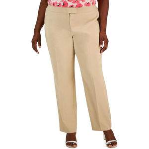 Anne Klein Plus Khaki Straight Leg Pants - Size 14W - Women's Trousers